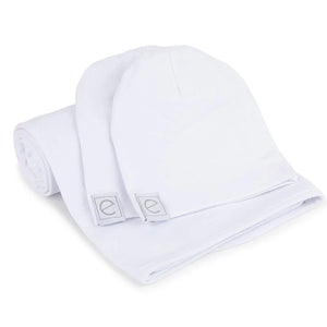 Ely's & Co Cotton Swaddle Blanket and Beanie Gift Set