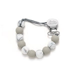 Loulou Lollipop - Lolli Silicone Pacifier Clip Marble Gray