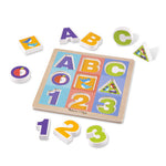 Melissa & Doug - First Play Wooden ABC-123 Chunky Puzzle