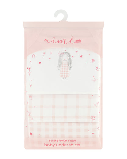 Aime Child - Gingham Sleeveless Undershirts - Girls