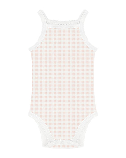 Aime Child - Gingham Sleeveless Undershirts - Girls